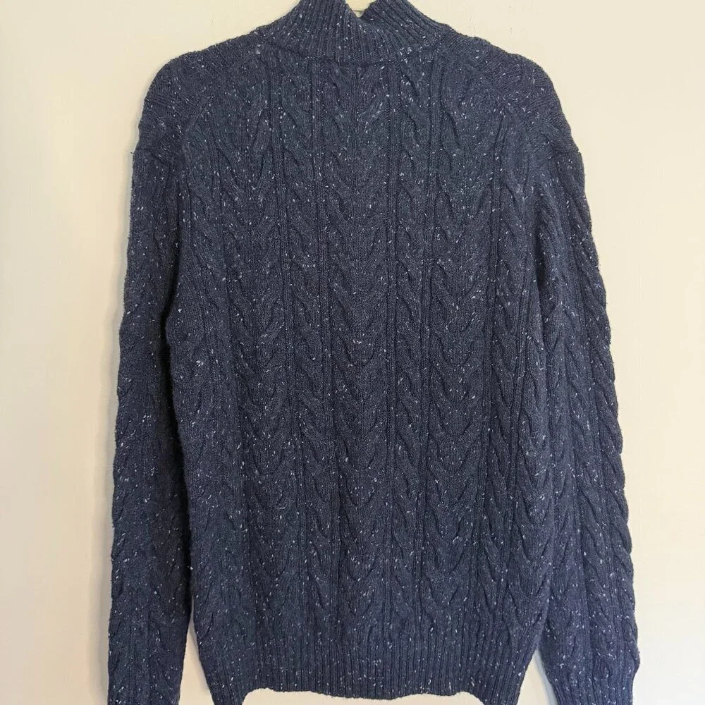 Banana Republic Tweed Cable Sweater Cardigan Wool Blend Preppy - NWT - Medium